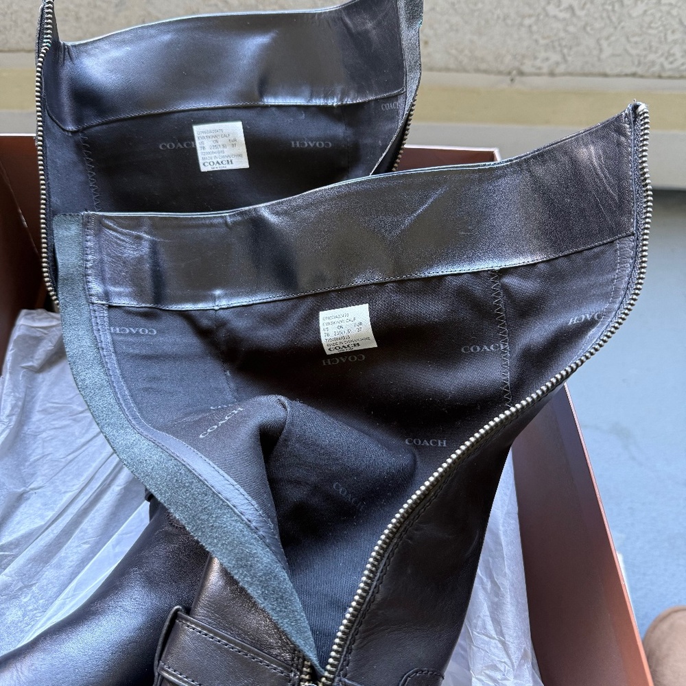 COACH “EVA” Calf Leather Skinny Riding Boots - US7 - Picture 5 of 9